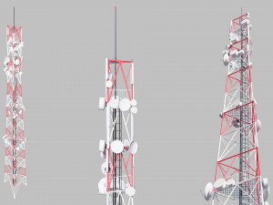 telecommunication 3-legged tower 3D 모델