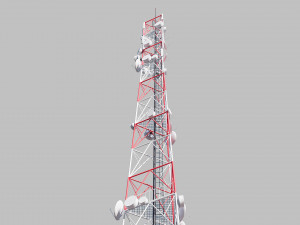 telecommunication 3-legged tower 3D 模型