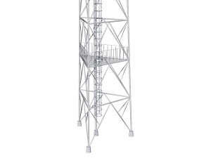 telecommunication 3-legged tower 3D 模型
