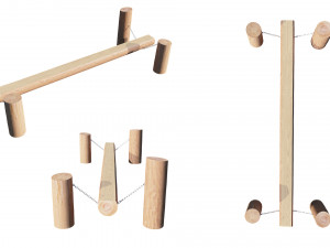 playground wooden log balance beam 3Dモデル