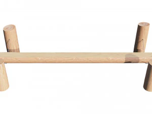 playground wooden log balance beam 3D Model