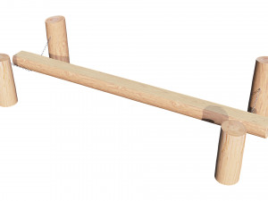 playground wooden log balance beam 3D Модель