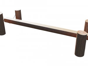 playground wooden log balance beam 3D Model