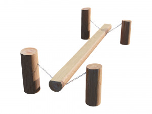 playground wooden log balance beam 3D Модель