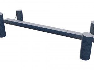 playground wooden log balance beam 3D Модель