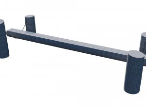 playground wooden log balance beam 3D Model