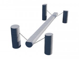 playground wooden log balance beam 3D Модель