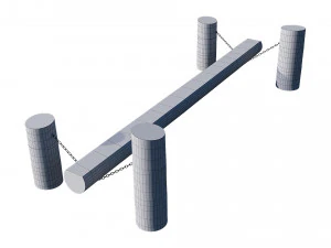 playground wooden log balance beam 3D Model
