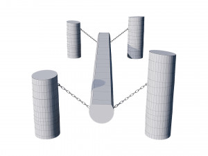 playground wooden log balance beam 3D Модель