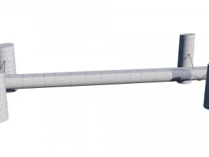 playground wooden log balance beam 3D Model