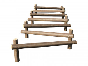 playground wooden log balance beam 3D Model