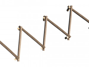 playground wooden log balance beam 3D Model