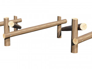 playground wooden log balance beam 3D Model
