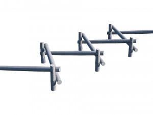 playground wooden log balance beam 3D Model