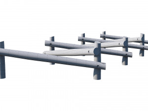 playground wooden log balance beam 3D Model