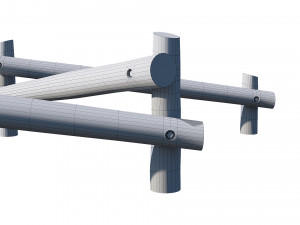 playground wooden log balance beam 3D Model