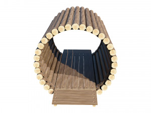 playground wooden log tunnel 3D 模型