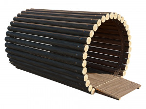 playground wooden log tunnel 3D 模型