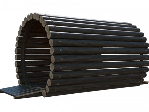 playground wooden log tunnel 3D 模型