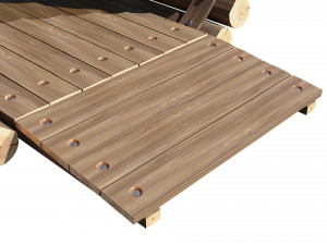 playground wooden log tunnel 3D 模型