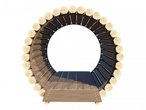 playground wooden log tunnel 3D 模型