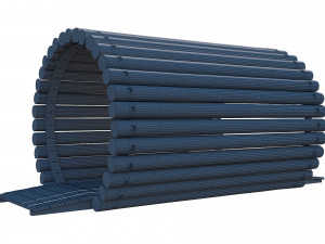 playground wooden log tunnel 3D 模型