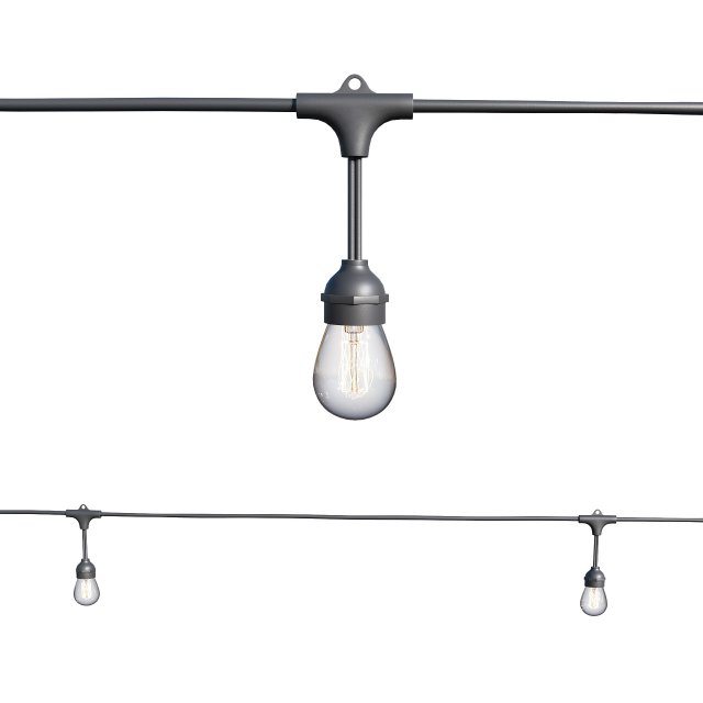 string lights edison lamps 3D Model .c4d .max .obj .3ds .fbx .stl .blend 