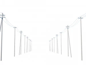 power line set modular 3D Model