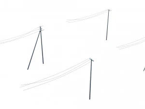 power line set modular 3D Model