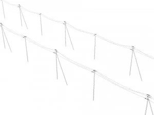 power line set modular 3D Model