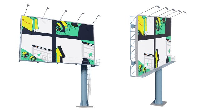 billboard 3Dモデル .c4d .max .obj .3ds .fbx .stl .blend 