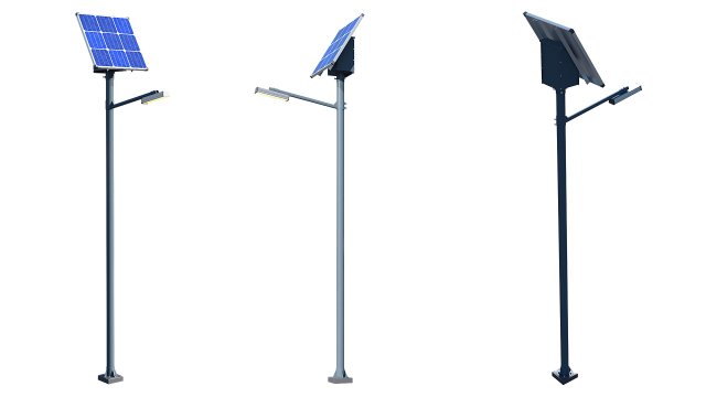 solar street lamp 3D Model .c4d .max .obj .3ds .fbx .stl .blend 