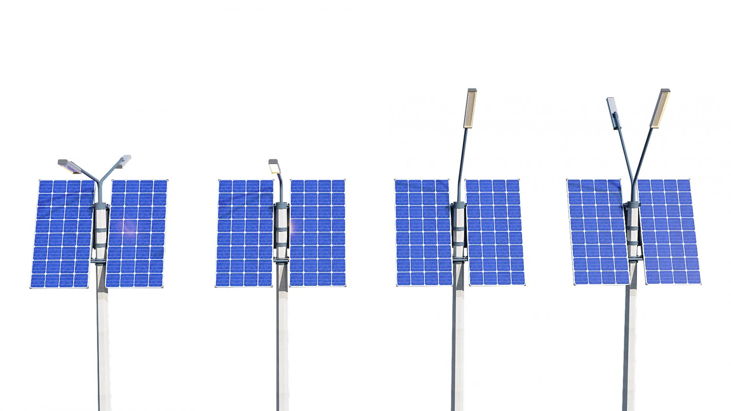 solar street lamp pack 3D Model .c4d .max .obj .3ds .fbx .stl .blend