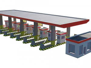 highway toll booth 3D Model