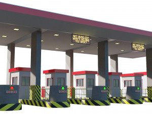 highway toll booth 3D मॉडल
