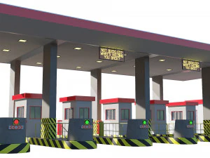 highway toll booth 3D Model