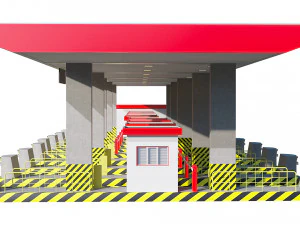 highway toll booth 3D Model