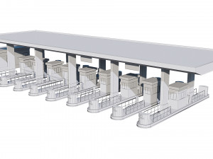 highway toll booth 3D मॉडल