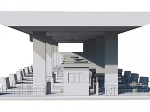 highway toll booth 3D Model