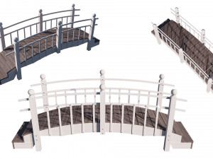 wooden garden bridge 3D Model