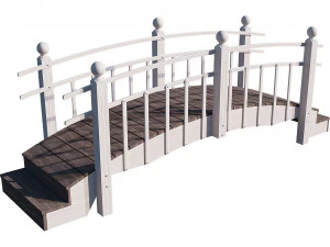 wooden garden bridge 3D Model