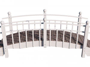 wooden garden bridge 3D Model