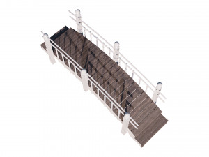 wooden garden bridge 3D Модель