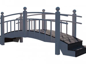 wooden garden bridge 3D Model