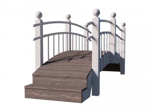 wooden garden bridge 3D Model
