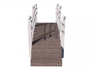wooden garden bridge 3D Model