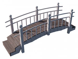 wooden garden bridge 3D Model