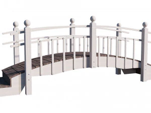 wooden garden bridge 3D Model