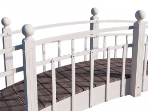 wooden garden bridge 3D Model