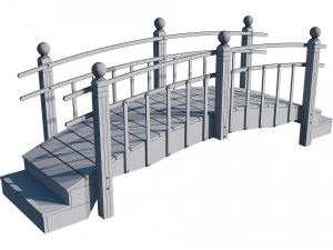 wooden garden bridge 3D Model
